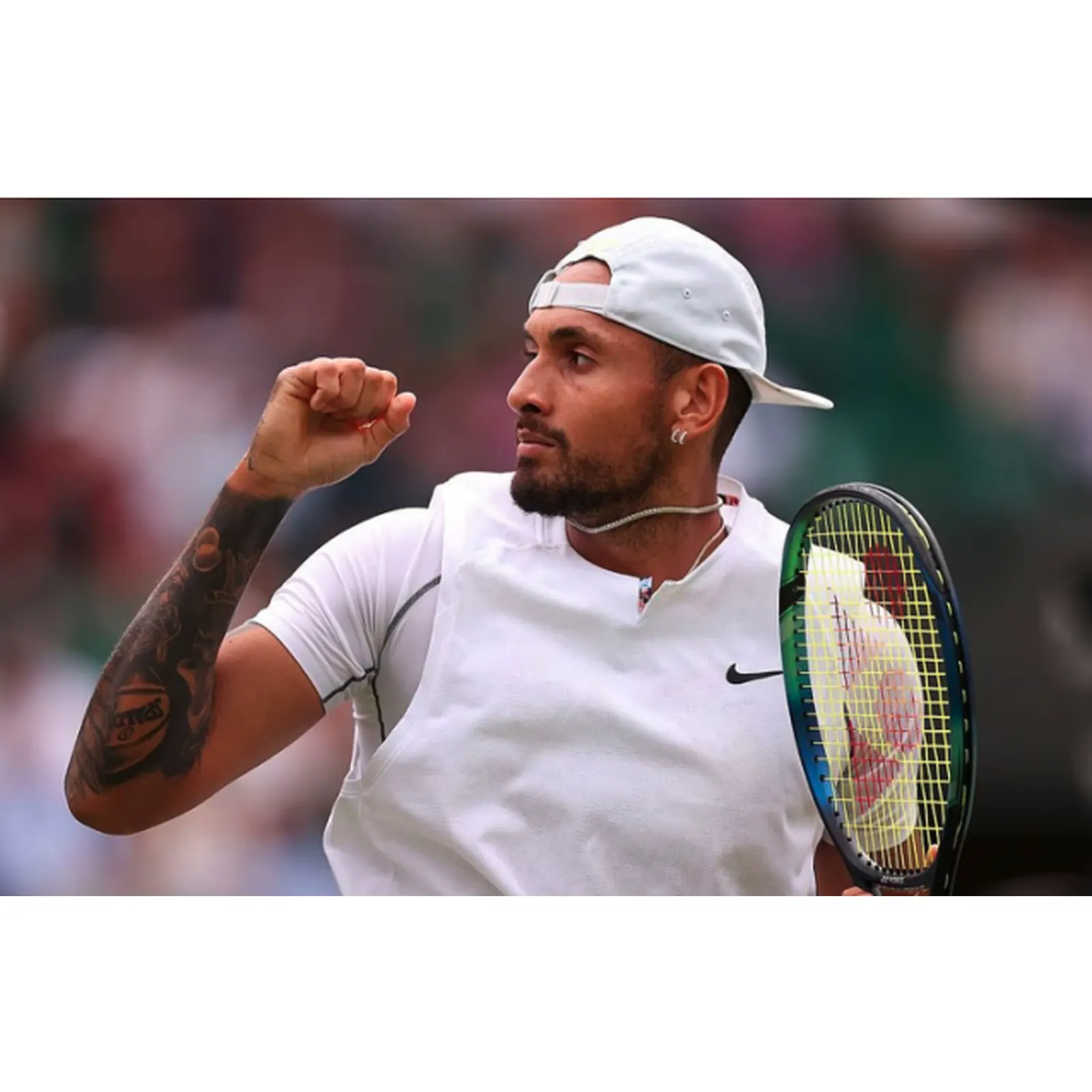 Nick Kyrgios competing at Wimbledon